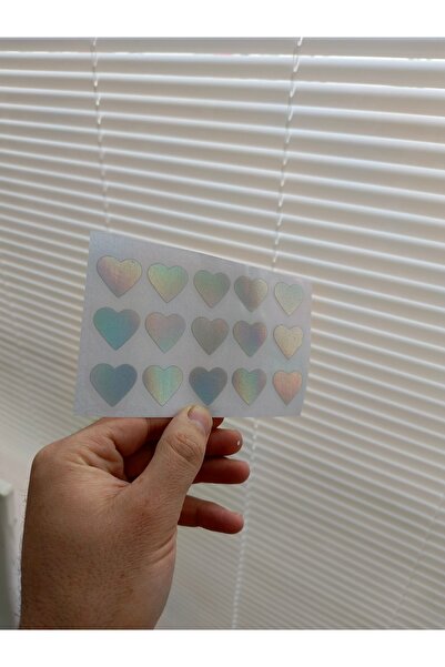 EYBA STİCKER ملصق قلب 15 قطعة 2 سم هولوجرام لاصق