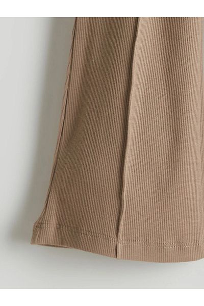 LC Waikiki Lcw Kids Beige Elastic Waist Spanish Leg Girl's Leggings