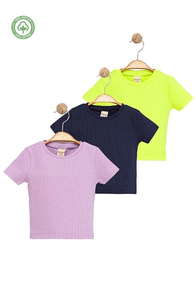 Divonette Set de 3 tricouri pentru fete, cu mâneci scurte, camisole - Îmbrăcăminte pentru copii