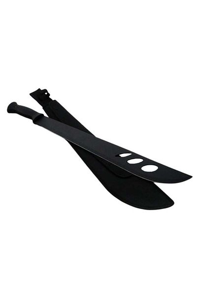 Depox Maceta de vanatoare IdeallStore®, Survival Instinct, 58 cm, otel inoxidabil, negru, teaca inclusa