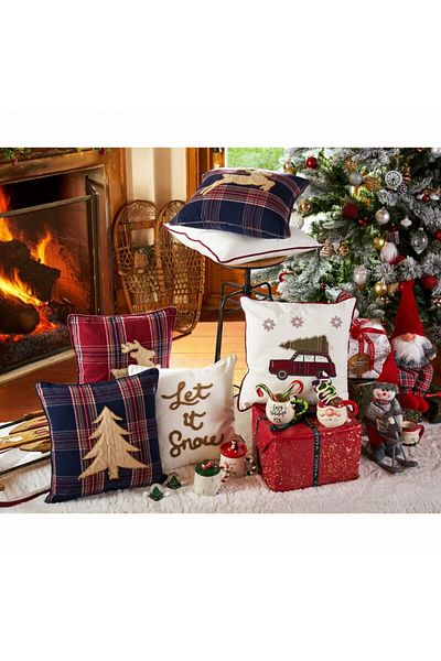 Karaca Home Woodland Cozy Throw Pernă albă confortabilă cu design auto 45 cm x 45 cm