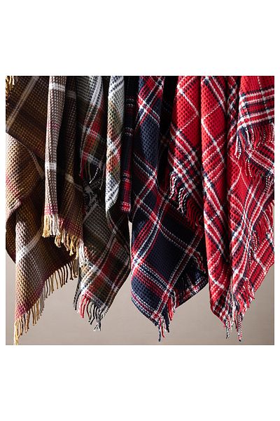 Mudo Home Oxford Checkered Blanket Double Navy Blue 200X220