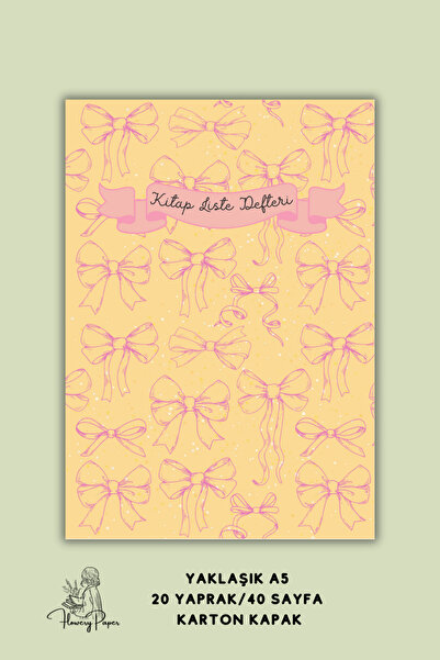 Flowery Paper Turuncu kurdele Liste Defteri, Zımbalı Defter, 40 sayfa, Notepa...