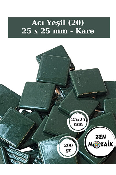 Zen Mozaik Sanatsal Mozaik Çalışmalarınız için 25 x25 mm - Kare Cam Mozaik Taşı