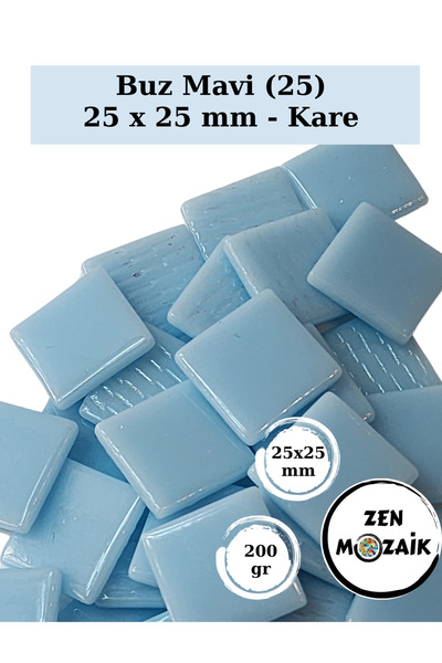 Zen Mozaik Sanatsal Mozaik Çalışmalarınız için 25 x25 mm - Kare Cam Mozaik Taşı