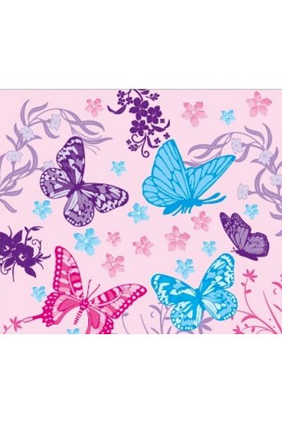 asöy 16 Person Macaron Lilac Pink Butterfly Disposable Napkin Party Set Butterfly Party Napkin