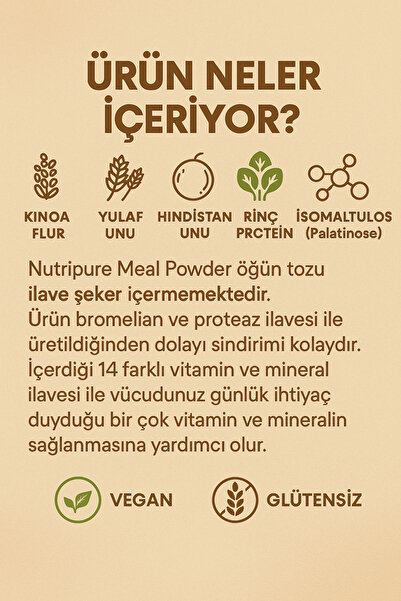 Nutripure Meal Powder (Öğün Tozu) 500 G - Kurabiye