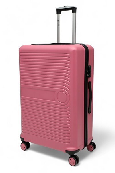 İronika Dayanıklı Polipropilen Kırılmaz Silikon Pp Büyük Boy 4tekerlekli Unisex Valiz Bavul gül Kurusu