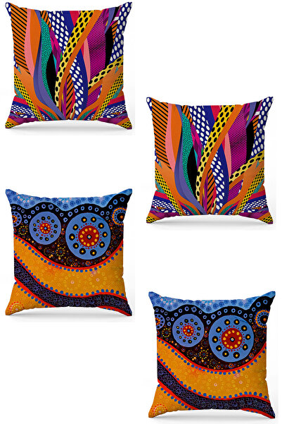 stellahomes Zel Design Double Sided Digital Printing 4-Piece Throw Pillow Cover