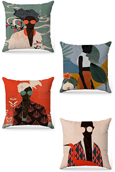 stellahomes Zel Design Double Sided Digital Printing 4-Piece Throw Pillow Cover