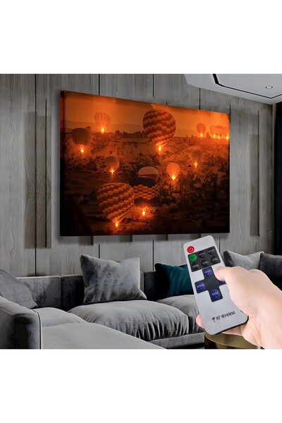 EMYA HOME Led Işıklı Uzaktan Kumandalı Kapadokya Kanvas Tablo