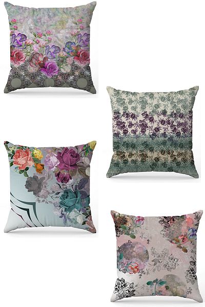 stellahomes Zel Design Double Sided Digital Printing 4-Piece Throw Pillow Cover