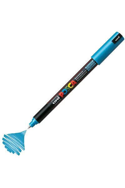 UNİ-BALL Poster Marker Posca Pc-1Mr 07 Metallic Blue 6 Pack