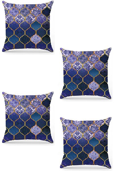 stellahomes Zel Design Double Sided Digital Printing 4-Piece Throw Pillow Cover