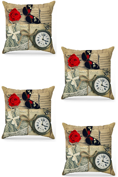 stellahomes Zel Design Double Sided Digital Printing 4-Piece Throw Pillow Cover