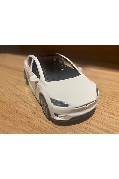 liss çarşı Classic Tesla Model Car Pull Drop Doors Opened Collection Metal Model Car White Color