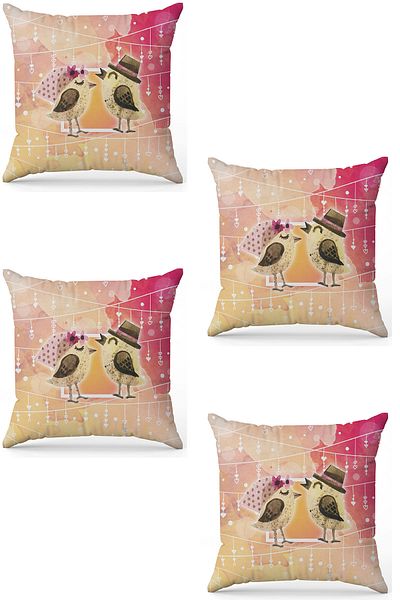 stellahomes Zel Design Double Sided Digital Printing 4-Piece Throw Pillow Cover