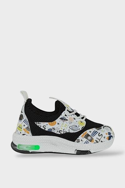 Liger Lighted Sports Baby Shoes (22-25) BLACK - WHITE