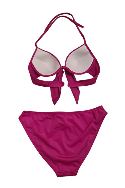 Butik Glowzia Pembe Brazilian Fiyonk Detaylı Dolgulu Destekli Push-up Bikini Takımı