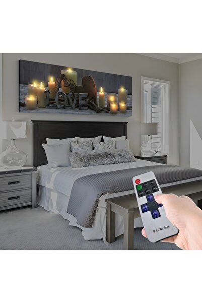 EMYA HOME Led Işıklı Uzaktan Kumandalı Mumlar Kanvas Tablo