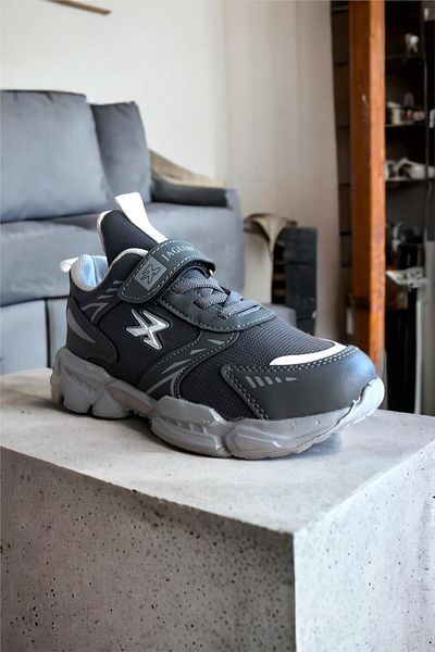 Liger Pantofi sport copii din dantela cu velcro (31-35) Afumat
