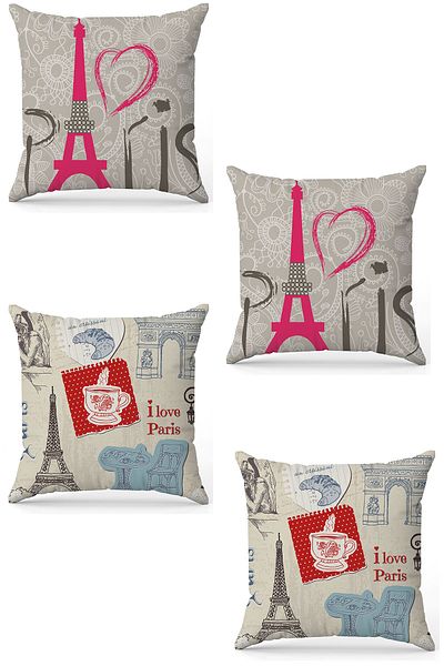 stellahomes Zel Design Double Sided Digital Printing 4-Piece Throw Pillow Cover