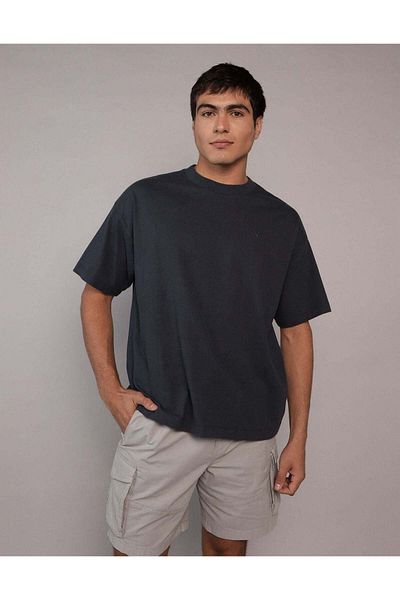 AMERICAN EAGLE تي شيرت AE كبير الحجم بياقة دائرية