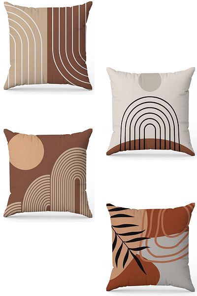 stellahomes Zel Design Double Sided Digital Printing 4-Piece Throw Pillow Cover