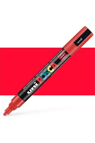 UNİ-BALL Poster Marker Posca Pc-5M 1.8-2.5 Red 6 Pack