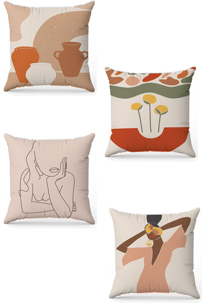 stellahomes Zel Design Double Sided Digital Printing 4-Piece Throw Pillow Cover