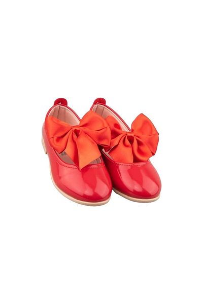 Liger Girl's Red Ribbon Ballerina Shoes