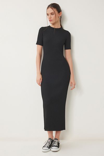 Happiness İstanbul Rochie de tricotaj de vară cu curea neagră pentru femei Kİ00113