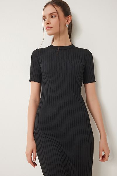 Happiness İstanbul Rochie de tricotaj de vară cu curea neagră pentru femei Kİ00113