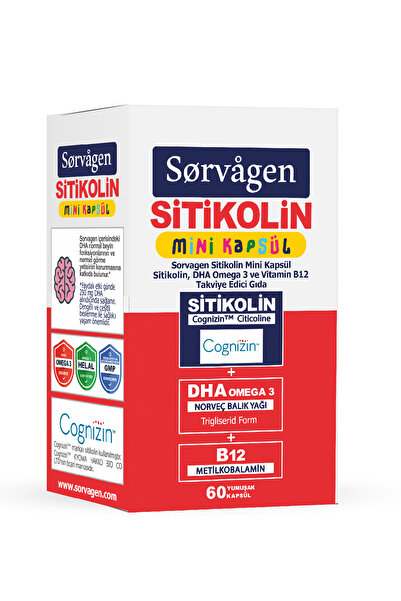 Sorvagen Mini Kapsül Sitikolin, Dha Omega 3 Ve B12 - 60 Kapsül