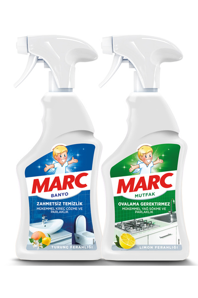 Marc Banyo Mutfak Temizleyici Yağ Çözücü ve Kireç Sökücü Sprey 2x750 ml