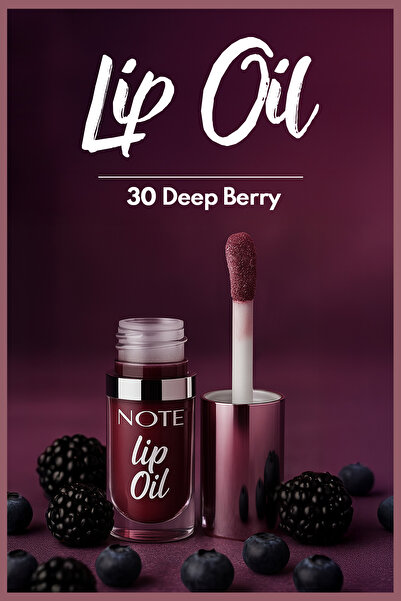 NOTE Lip Oil Nemlendirici ve Parlatıcı Dudak Bakım Yağı - 30 Deep Berry - Mor
