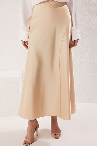 Trendyol Modest Beigefarbenes, ungefüttertes, gerades Gewebe TCTSS25EE00004