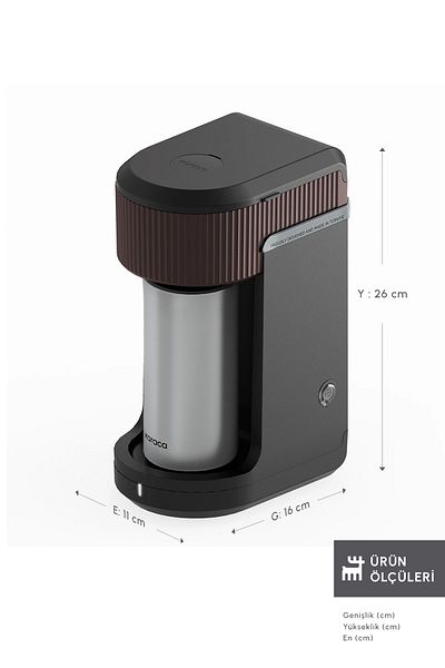 Karaca Mono Black Filter Coffee Machine Walnut Brown