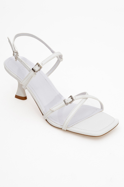 LuviShoes NEBEL White Women's Heeled Shoes