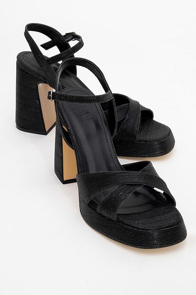 LuviShoes Pantofi cu toc cu platformă LELLO cu dungi negre