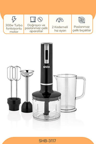 Sinbo Siyah El Blender Seti