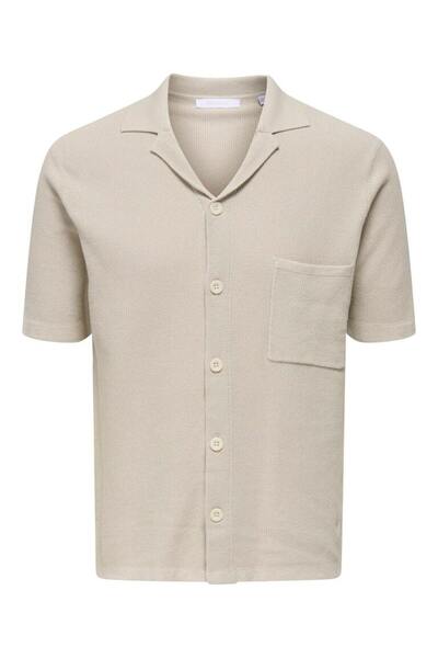 Only & Sons قميص ONSTONY REG 12 SS بنسيج الوافل المحبوك