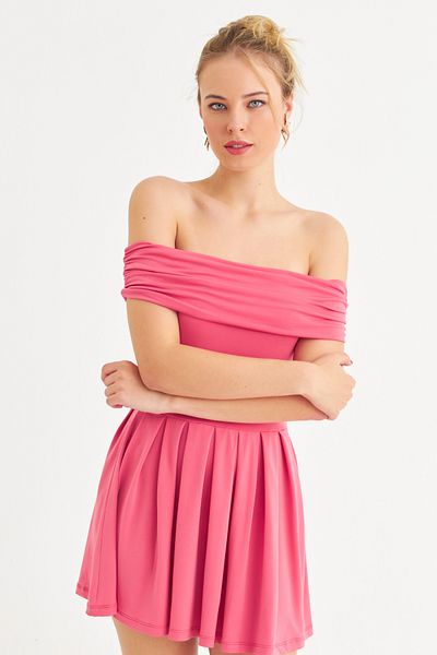 Cool & Sexy Women's Coral Madonna Collar Mini Dress Mon1262-1