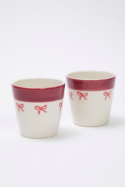 Trendyol Collection Zestaw 2 kubków bezuchwytowych z wzorem muszki TPHSS25UP00006
