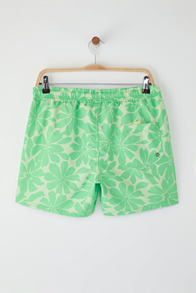 Trendyol Collection Πράσινο μαγιό με φλοράλ σορτς μαγιό TMNSS25DS00004