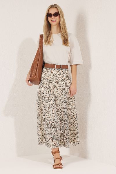 Trendyol Modest Fusta țesătă cu volane multicolore TCTAW25EE00002