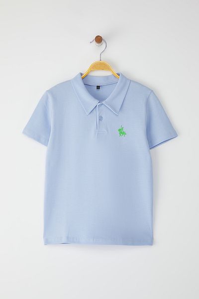 TRENDYOLKIDS Tricou tricotat cu imprimeu albastru TKDSS25TS00081