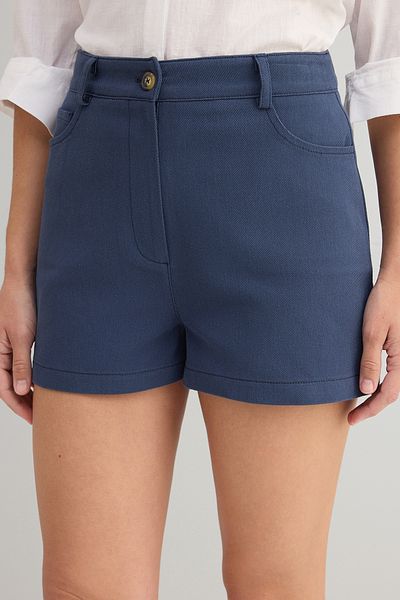 Trendyol Collection Indigo Cotton Gabardine Mini Shorts & Bermuda Twoss25Sr00210