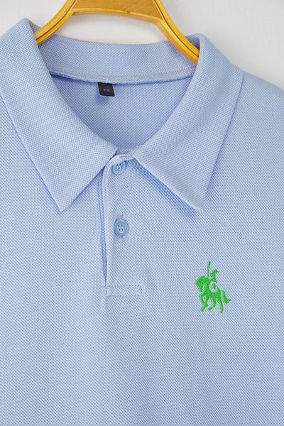 TRENDYOLKIDS Tricou tricotat cu imprimeu albastru TKDSS25TS00081