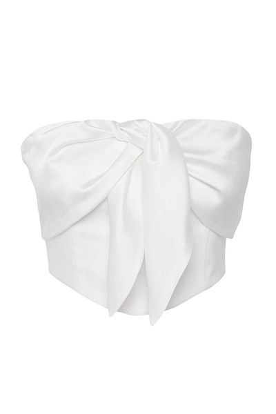 Trendyol Collection Biały, bez ramiączek, tkany, stylowy gorset Tprss25Bs00023
